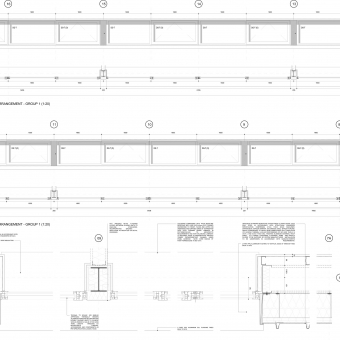 I participated during the construction phase of this project by developing details and setting out drawings for the ribbon windows. Additional information can be found under 'Agritech Innovation Hub'.