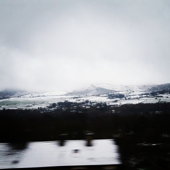 Photograph captured in March 2017 on the train line between Huddersfield and Manchester. Facing South towards the Peaks. 