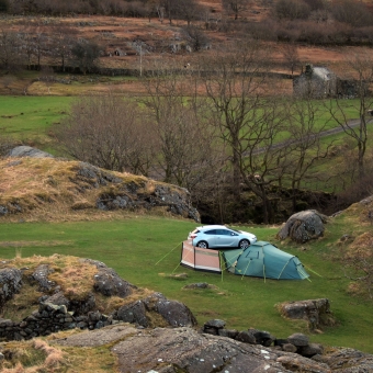 Jennifer and Stephen, all set up for the night.